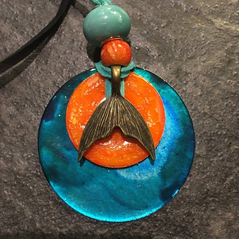 Alcohol ink necklaces